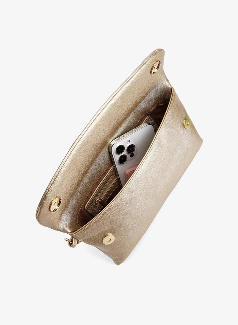 Paprika Textured Clutch With Detachable Wristlet Strap - Image 3