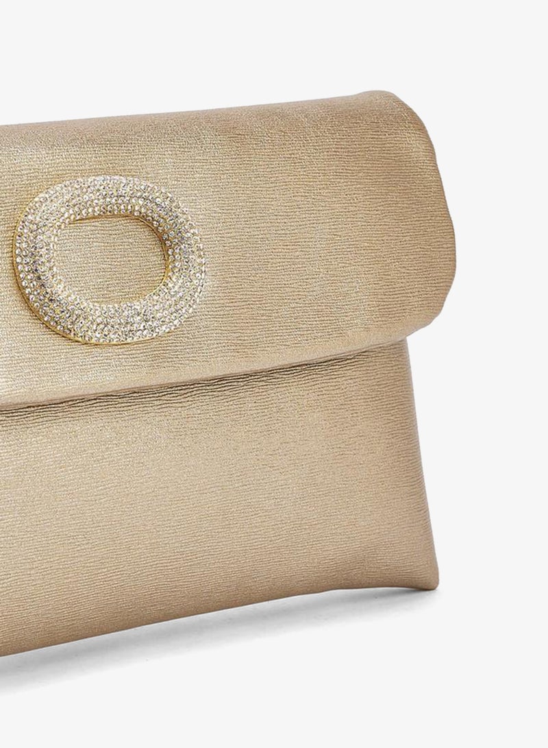 Paprika Textured Clutch With Detachable Wristlet Strap - Image 5