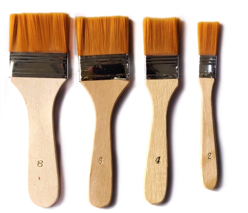 Definite Art Synthetic Bristles Wooden Handle Wash Brush for Large Area Coverage (Pack of 4 Brushes) (1.5 cm, 2.75 cm, 4 cm, 5 cm) - Image 2