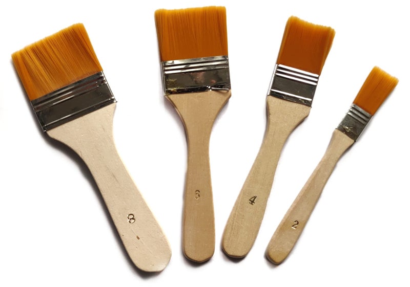Definite Art Synthetic Bristles Wooden Handle Wash Brush for Large Area Coverage (Pack of 4 Brushes) (1.5 cm, 2.75 cm, 4 cm, 5 cm) - Image 1
