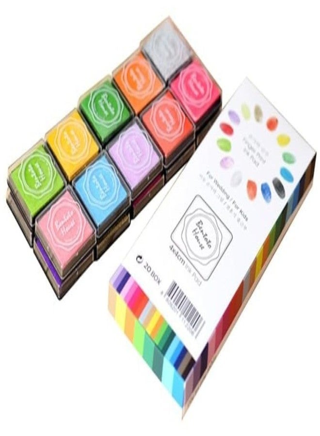 worison 20 Multicolor Ink pad for Finger Painting, Craft Stamps, DIY Craft, Scrapbooking and Much More - Image 1