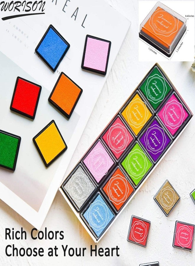 worison 20 Multicolor Ink pad for Finger Painting, Craft Stamps, DIY Craft, Scrapbooking and Much More - Image 3