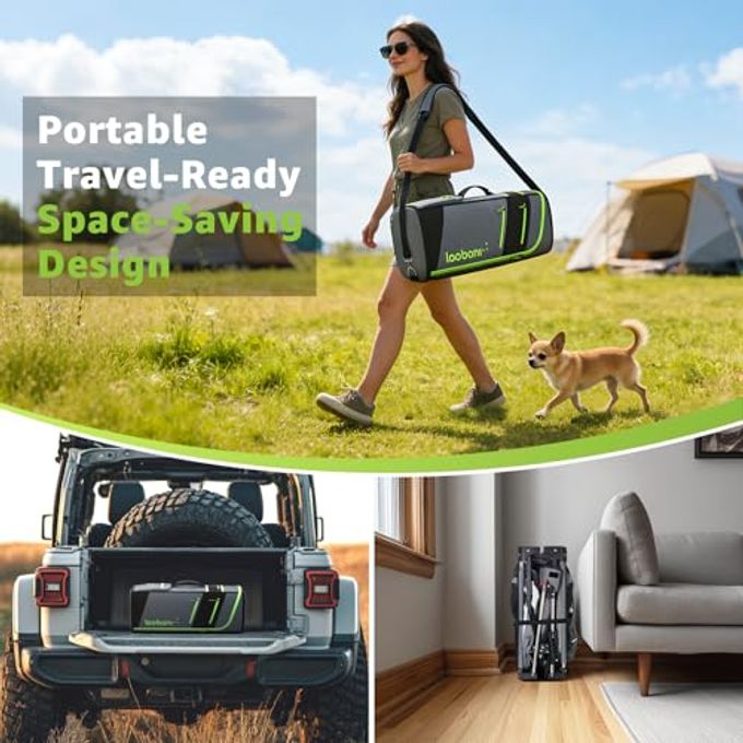 LOOBANI Foldable Dog Playpen Indoor/Outdoor,1 Min Setup Whelping Box, 690D Oxford Fabric & Reinforced Steel/Iron Frame, Portable Puppy Playpen With Rugged Carry Bag For Home &Travel-43.3"X43.3"X27.1" - Image 3
