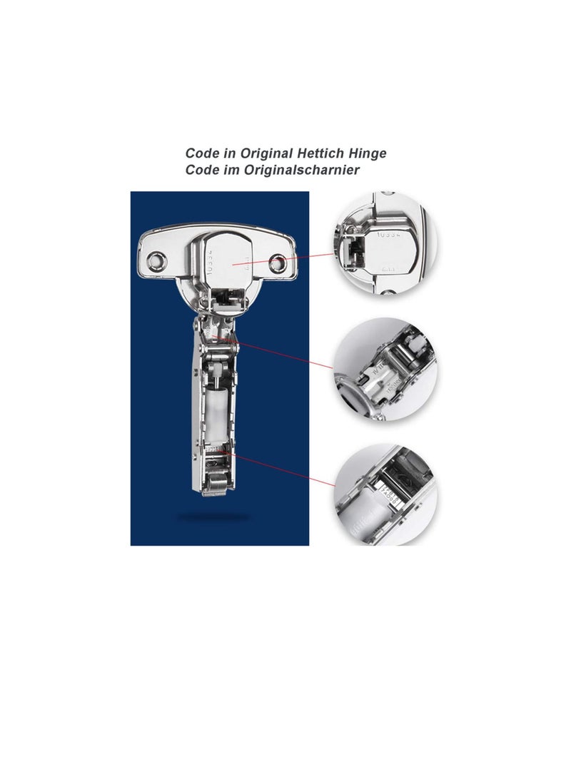 Hettich Hettich Sensys 8645i TH52 110 Degree Standard Half Overlay Hinges 9071206 with Self Closing Mechanism for Kitchen Cabinet Cupboard Wardrobe Door Buffering Hinge Pack of 2  - Image 3