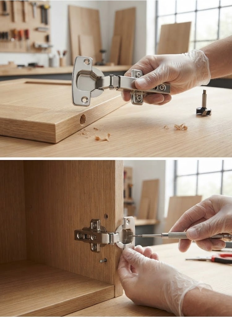 Hettich Sensys 8645i TH52 110 Degree Standard Half Overlay Hinges 9071206 with Self Closing Mechanism for Kitchen Cabinet Cupboard Wardrobe Door Buffering Hinge Pack of 2 - Image 2