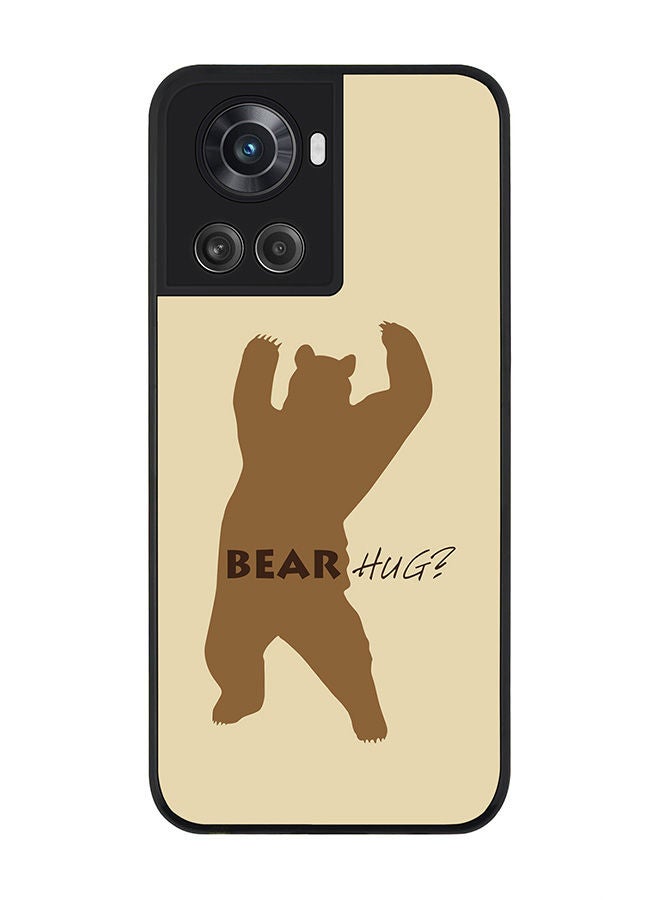 Stylizedd Rugged Black edge case for OnePlus 10R 5G/OnePlus Ace 5G Slim fit Soft Case Flexible Rubber Edges Anti Drop TPU Gel Thin Cover - Bear Hug - Image 1