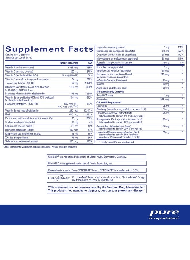 Pure Encapsulations Polyphenol Nutrients | Hypoallergenic Nutrient Dense Multivitamin/Mineral Formula | 180 Capsules - Image 2