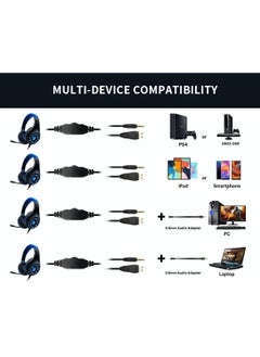 Komc Gaming Wired Headset Surround Stereo Sound Over Ear Headphones With Mic LED Light For Xbox One S/Xbox one/PS4/Tablet/Laptop/Cell Phone  - Image 4