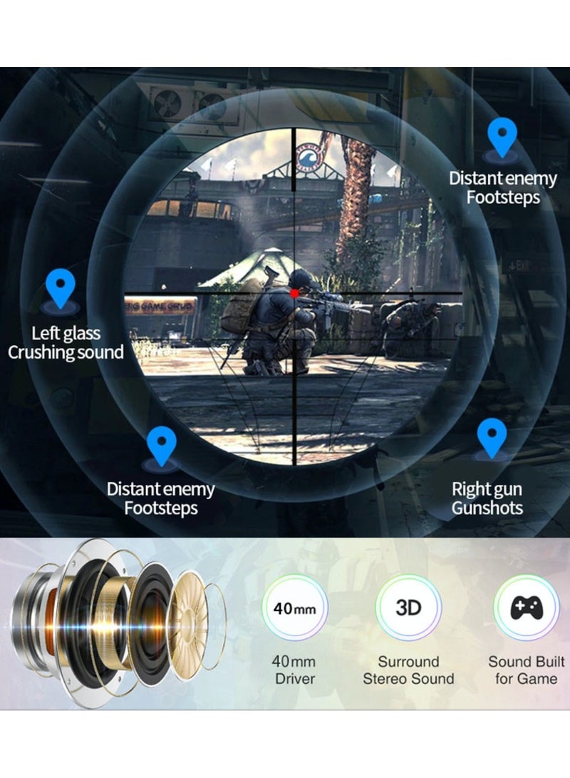 Komc Gaming Wired Headset Surround Stereo Sound Over Ear Headphones With Mic LED Light For Xbox One S/Xbox one/PS4/Tablet/Laptop/Cell Phone - Image 5