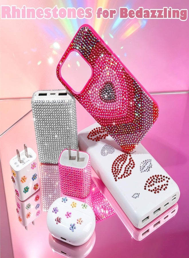 YGDZ 64 Grids Bedazzling Kit, 40000Pcs Jelly Resin Rhinestones for Diamond Art, Silver Flatback Gems, Bedazzled Kits with B7000 Jewelry Glue, Bedazzling Tool, Nail Charms, for Nail Art, Crafts, DIY - Image 5