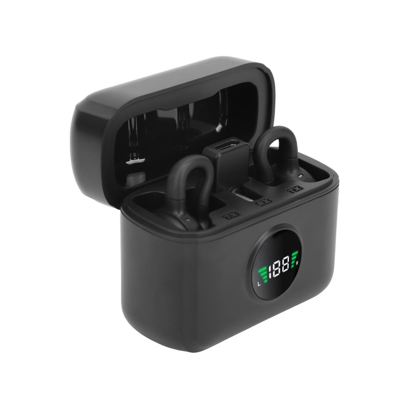 Wireless Lavalier Microphone Mini Mic With Charging Case ENC Noise Cancellation Magnetic Design ABS Black - Image 5