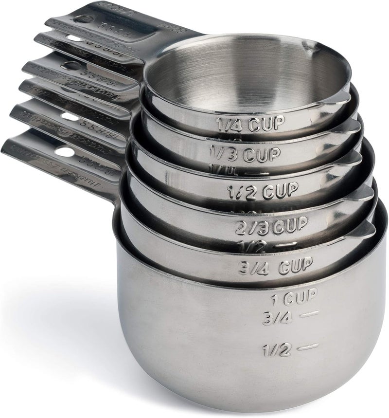 Hudson Essentials Stainless Steel Measuring Cups Set (6 Piece Set) - Image 1