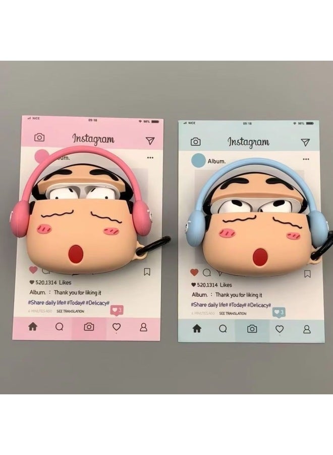 Year Headset For Apple 4 Generation AirpodsPro2 Cartoon Cute Protective Shell Premium-Color:Music Powder Xiaoxin With Hook-Applicable Models:Airpods 1/2 Generation  - Image 1