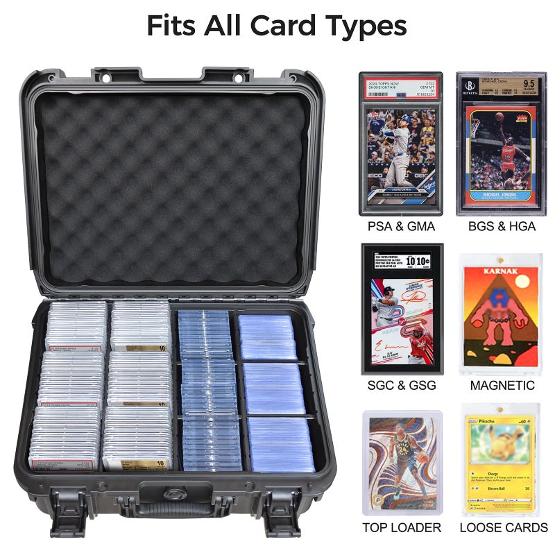 Turokacase Graded Card Case Storage Box â€“ Extra Large Trading Card Storage Box with 8 Adjustable Dividers â€“ Baseball & Sports Card Storage Case â€“ Fits PSA, BGS, SGC, Toploaders & Magnetic Holders - Image 2