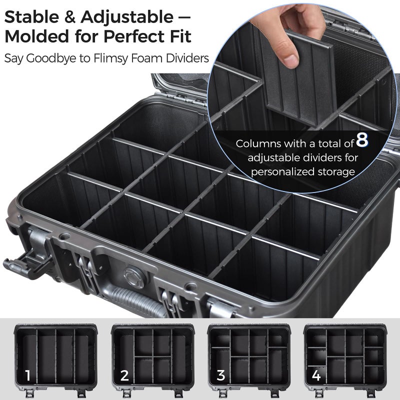 Turokacase Graded Card Case Storage Box â€“ Extra Large Trading Card Storage Box with 8 Adjustable Dividers â€“ Baseball & Sports Card Storage Case â€“ Fits PSA, BGS, SGC, Toploaders & Magnetic Holders - Image 3