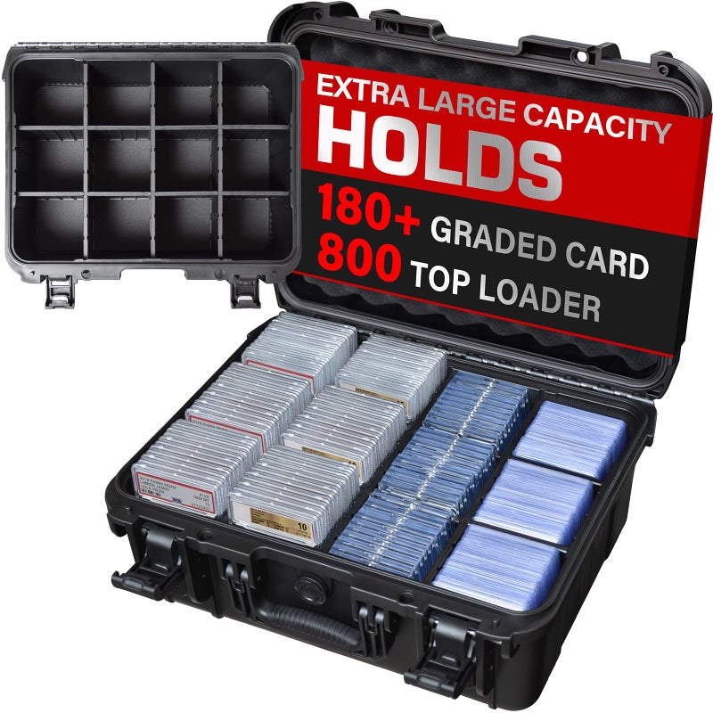 Turokacase Graded Card Case Storage Box â€“ Extra Large Trading Card Storage Box with 8 Adjustable Dividers â€“ Baseball & Sports Card Storage Case â€“ Fits PSA, BGS, SGC, Toploaders & Magnetic Holders - Image 1