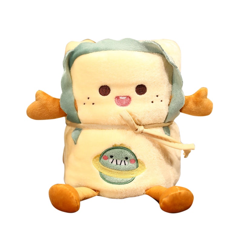 Fleece Blanket Roll Cute Foldable Throw Blankets with String for Home Office Car Safa - Image 1