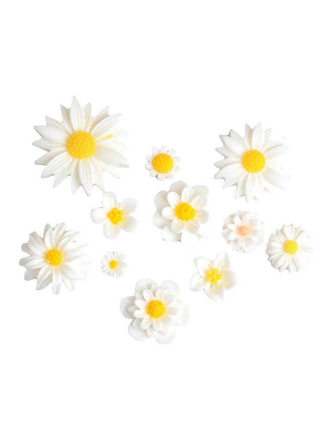 Zhiheng 44 Pack Flower Resin Charms Daisy Peony Resin Flatback Beads For Jewelry Making Scrapbooking Phone Case Decor Hair Accessories Fairy Garden Decor (Multi) - Image 5