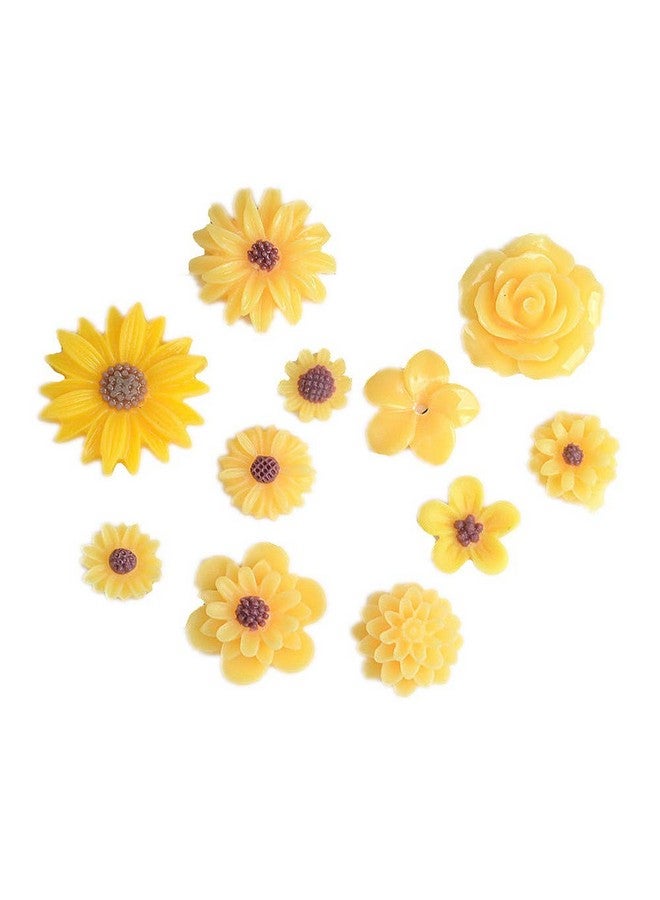 Zhiheng 44 Pack Flower Resin Charms Daisy Peony Resin Flatback Beads For Jewelry Making Scrapbooking Phone Case Decor Hair Accessories Fairy Garden Decor (Multi) - Image 3