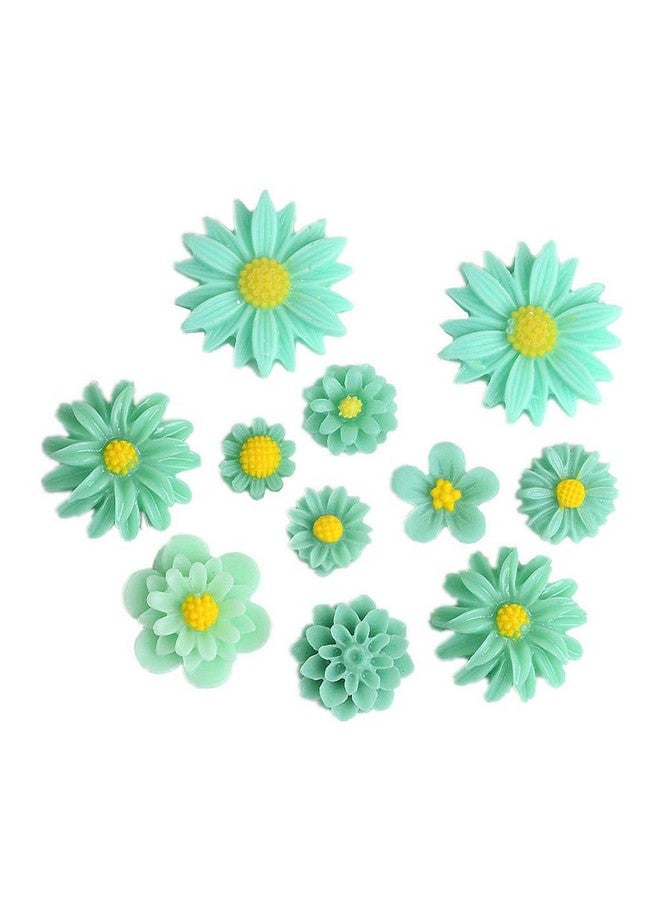 Zhiheng 44 Pack Flower Resin Charms Daisy Peony Resin Flatback Beads For Jewelry Making Scrapbooking Phone Case Decor Hair Accessories Fairy Garden Decor (Multi) - Image 4