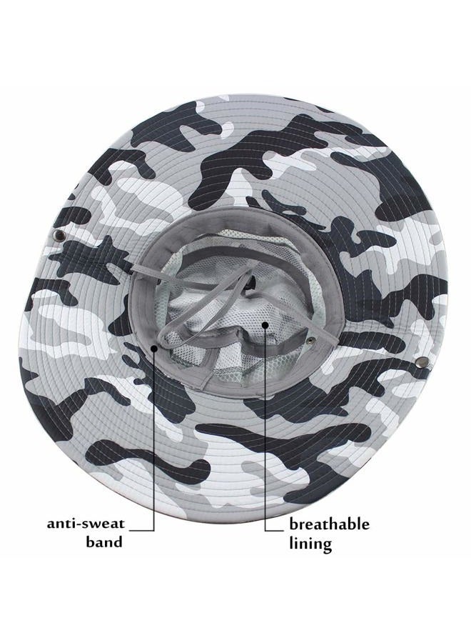 CAMOLAND Summer Fishing Sun Boonie Hat Camouflage Outdoor UV Protection Large Brim Unisex-Adults Bucket Safari Cap Breathable Mesh - Image 5