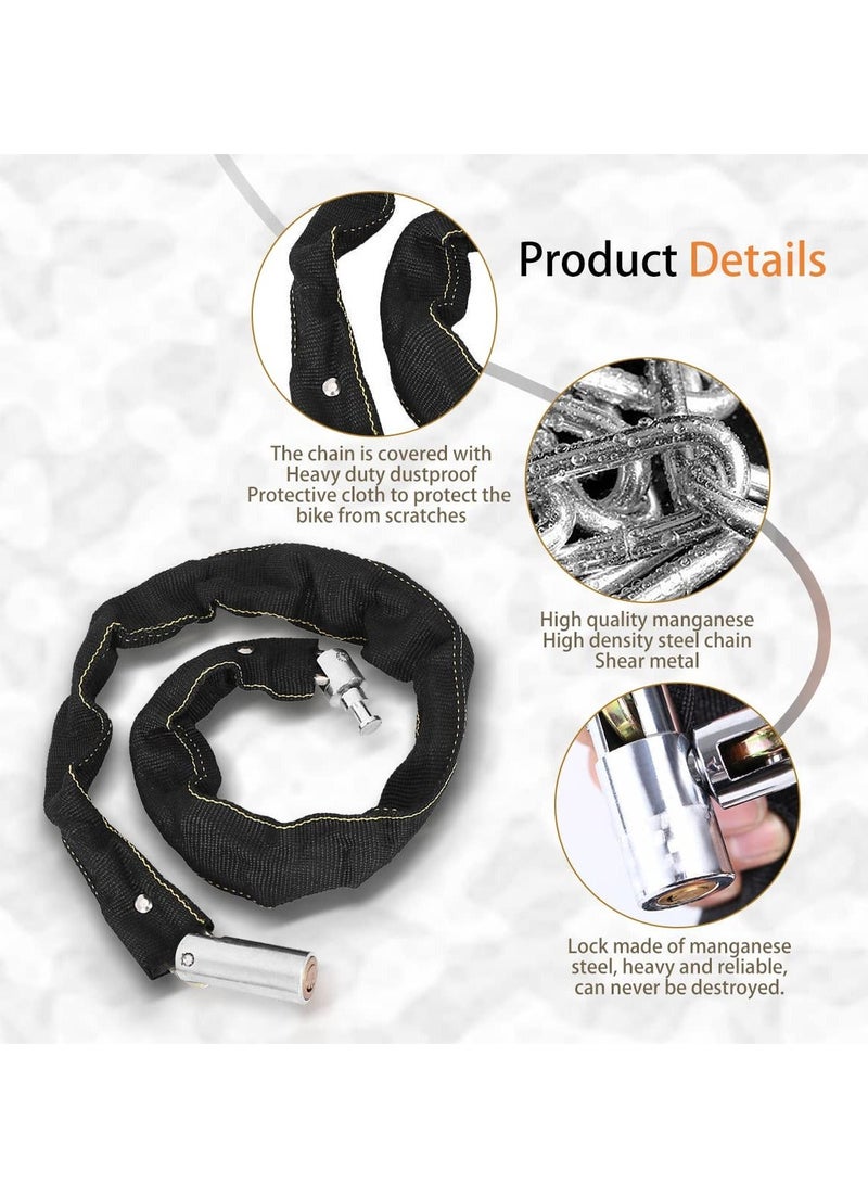 Y&D Bike Chain Lock, Heavy Duty Anti Theft Bicycle Security Chain, Weatherproof Lock Padlock for Bike, Bicycle, Scooter, Motorcycle, Door, Gate, Fence(3.6 Feet)  - Image 4