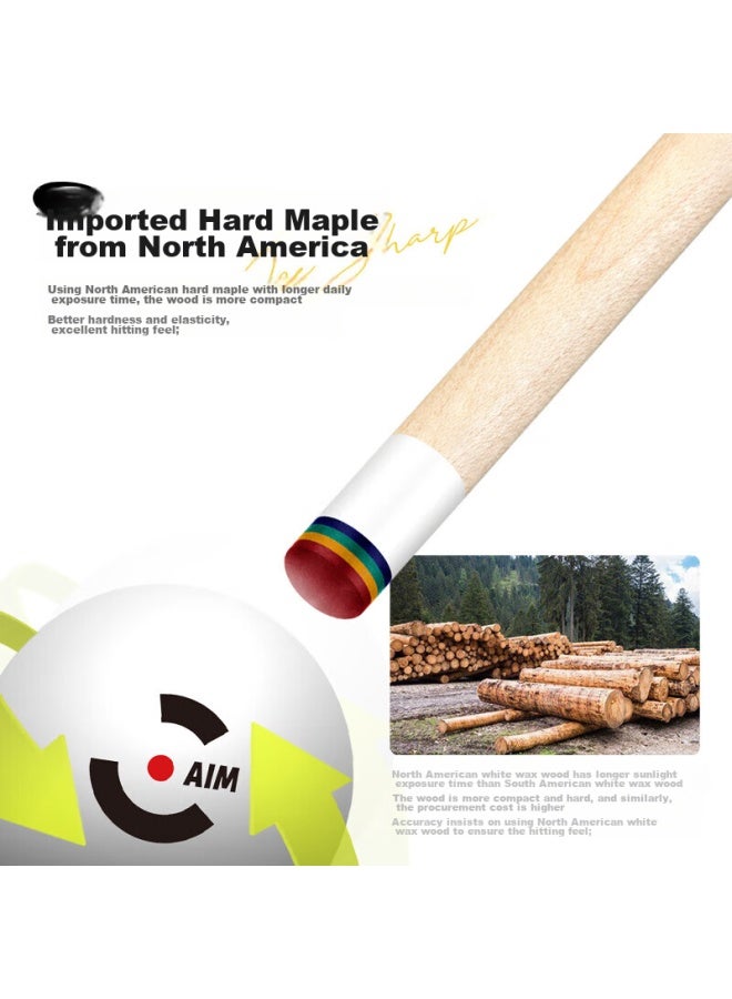 ACCURACY Zhundu Ice-front Pool Cue, Big Tip Nine-ball Cue, Black 8-ball Cue, American Billiards Cue, Eight-ball Maple Wood Black Eight Cue - Image 1