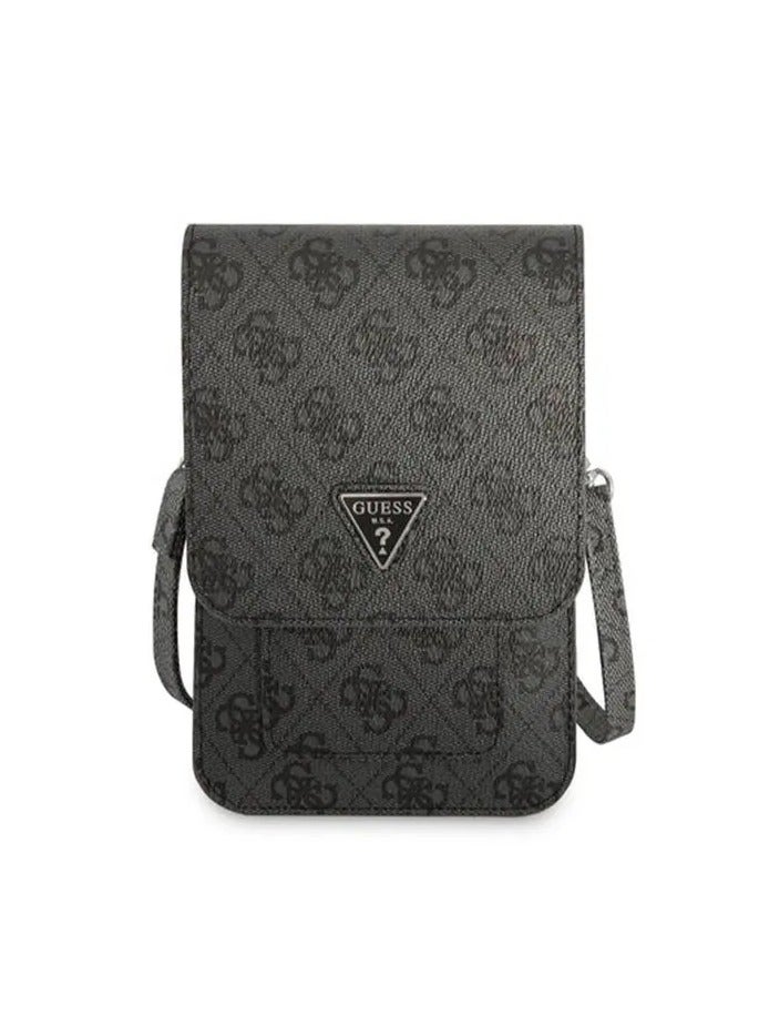 GUESS 4G Wallet with Cord & Triangle Logo, High-Quality ECO PU Leather, Enough Space for Cards, Cash, and Small Items - Black - Image 1