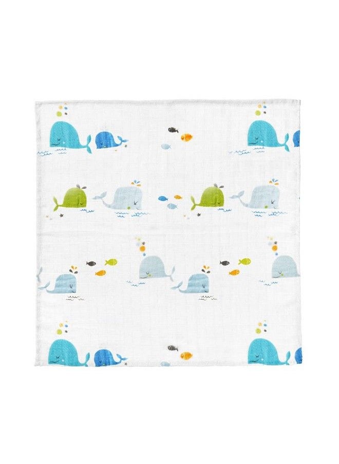 MOM'S HOME Organic Cotton Baby Muslin Swaddle Combo ; Blue Whale & Unicorn ; 100X100 Cm ; 012 Months ; Multicolor ; Pack Of 2  - Image 5