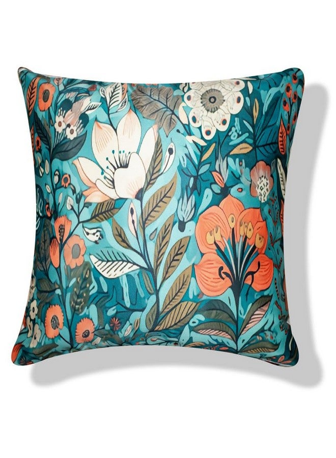 Vendola Vendola Decorative Satin 250TC Sofa Cushion Pillow Covers, Multicolor, Set of 5 Floral Cushion Covers(Foliso,16x16 Inches) - Image 4
