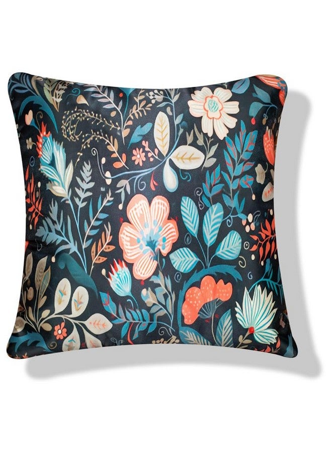 Vendola Vendola Decorative Satin 250TC Sofa Cushion Pillow Covers, Multicolor, Set of 5 Floral Cushion Covers(Foliso,16x16 Inches) - Image 2