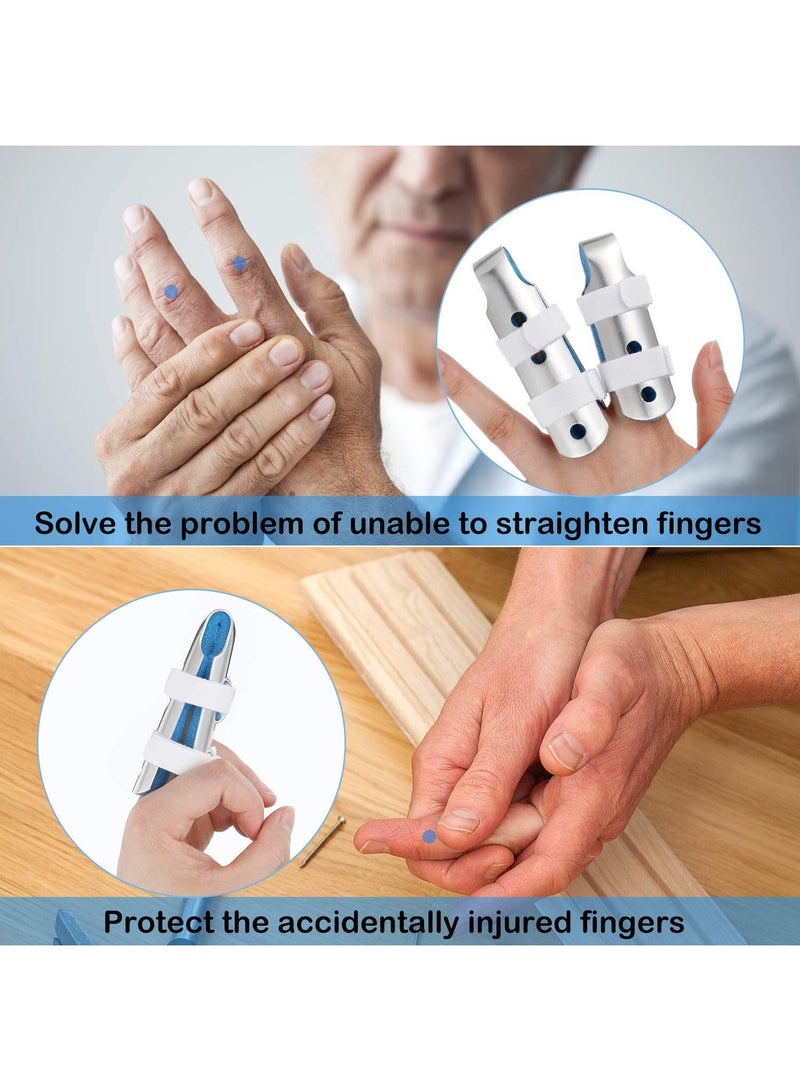 Sweet seven 10 Metal Padded Finger Splints - Finger Support & Stabilizer Set with Soft Foam Interior, Loop Straps, 3 Sizes (Blue)  - Image 3