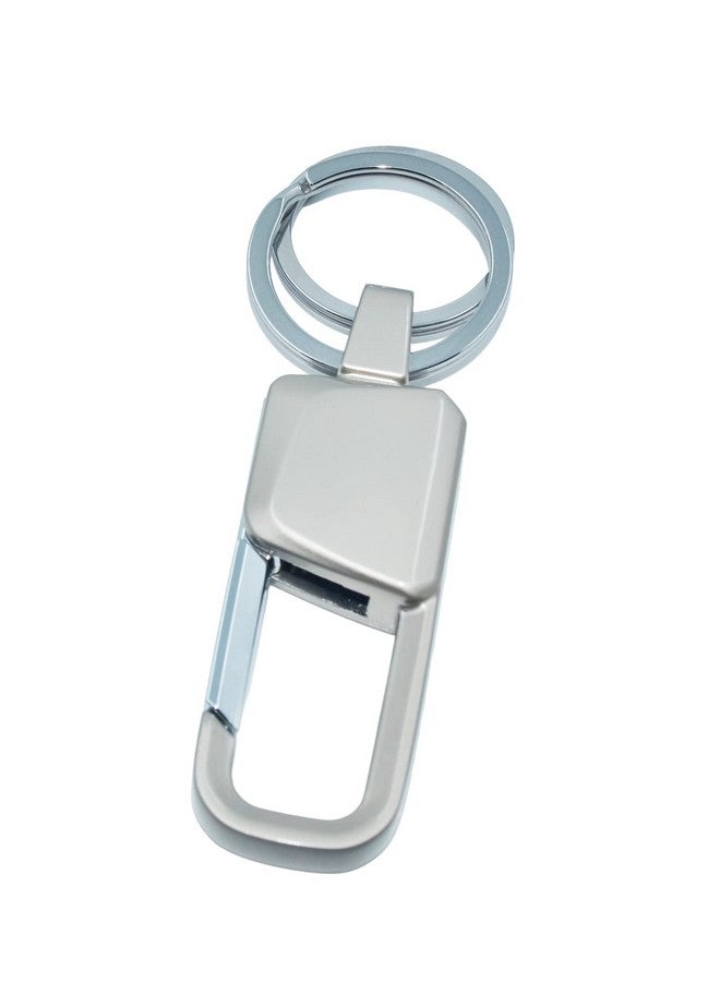 OMUDA Heavy Duty Grey Stainless Steel Metal Double Ring Hook Holder Keychain, Keychain Men and Women - Image 2