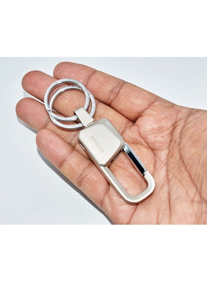 OMUDA Heavy Duty Grey Stainless Steel Metal Double Ring Hook Holder Keychain, Keychain Men and Women - Image 5