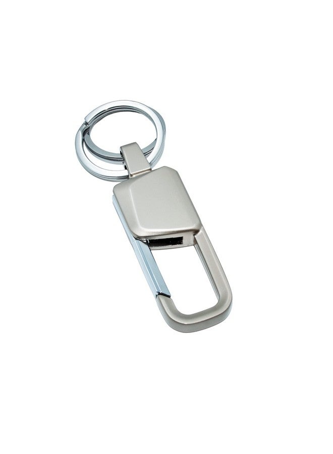 OMUDA Heavy Duty Grey Stainless Steel Metal Double Ring Hook Holder Keychain, Keychain Men and Women - Image 3