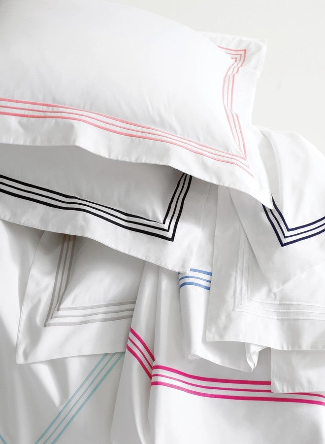 Pine Cone Hill Trio Pearl Grey Duvet Sham, Euro Size, Grey Stripe Pattern - Image 3