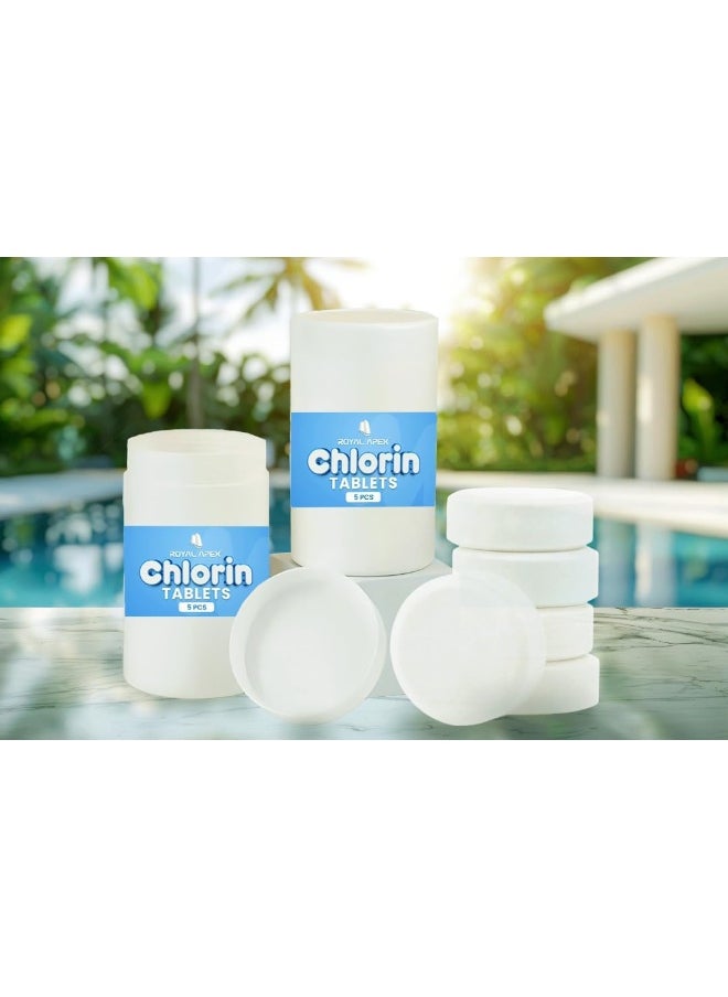 Royal Apex Royal Apex Bluqua Slow-Dissolving Chlorine Tablets 1Kg (1 Tin (5 Tablet))  - Image 1