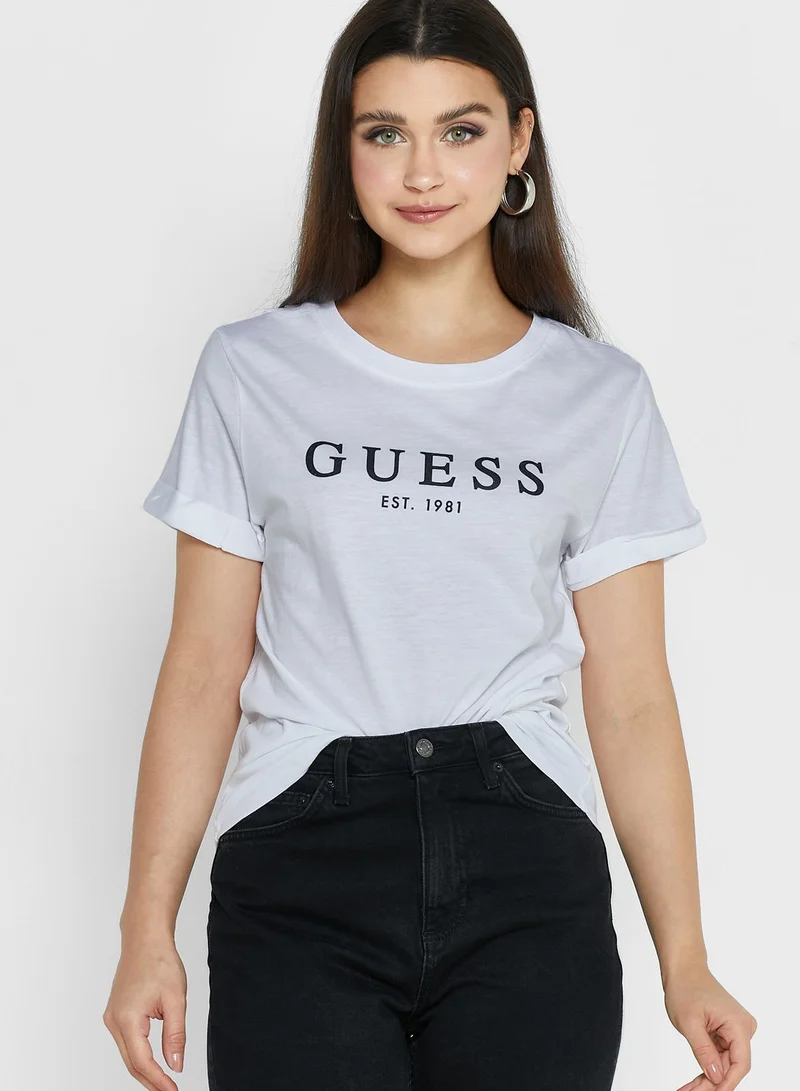 GUESS Crew Neck Logo T-Shirt