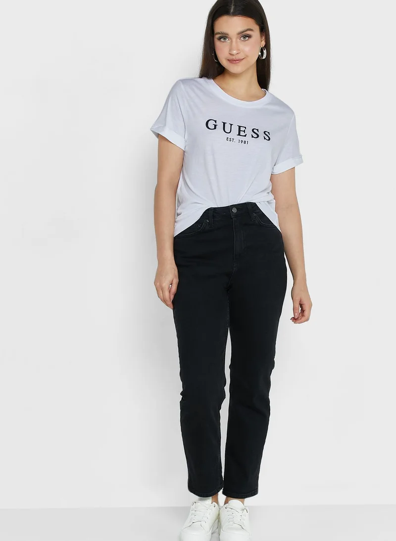 GUESS Crew Neck Logo T-Shirt