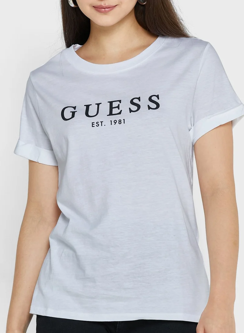 GUESS Crew Neck Logo T-Shirt