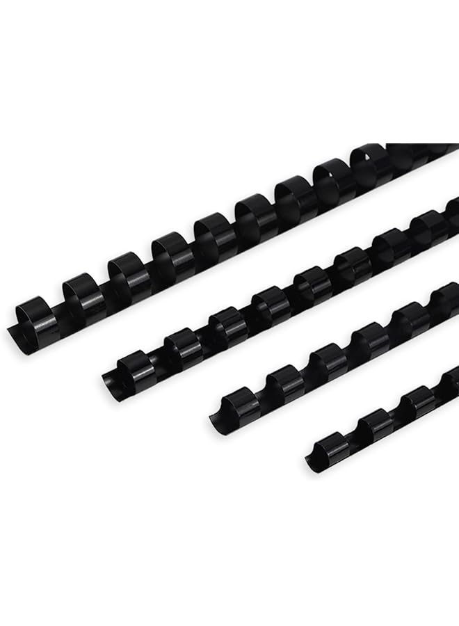 RAYSON Binding Combs High Quality Reusable Mix Of 21 Ring Sizes. Black Color A4 Size Multi Diameter: 6Mm 8Mm 10Mm 12Mm With 20 90 Sheet Capacity. Pack Of 100 - Image 1
