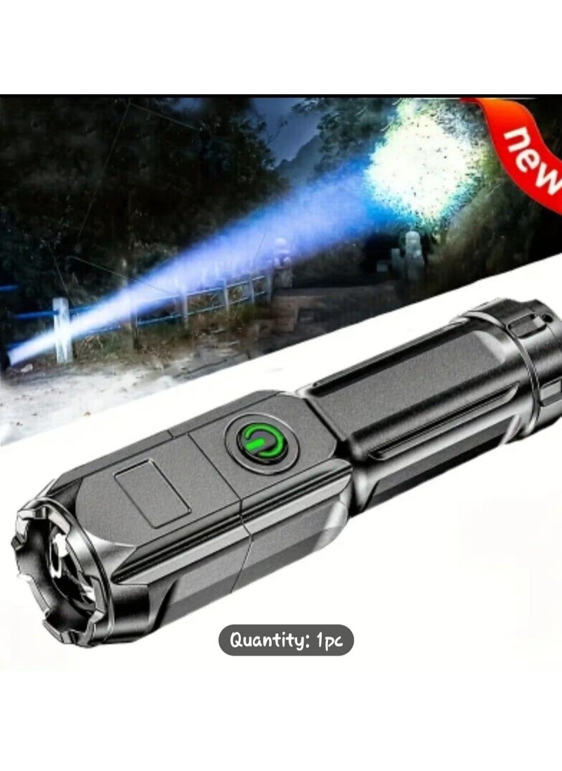 Generic - Versatile Outdoor Companion, USB Rechargeable Waterproof Torch LED Zoom Flashlight with Long Distance Illumination and 3 Modes, Perfect for Camping and Outdoor Adventures - Image 1