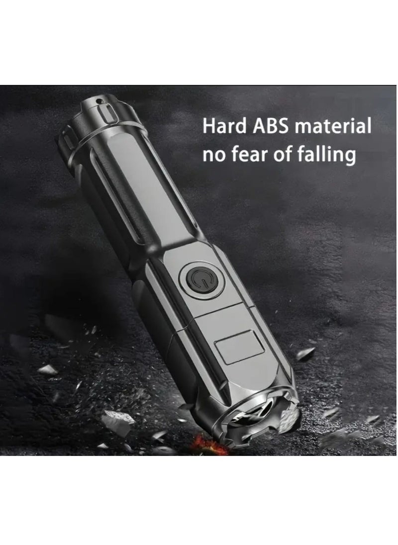 Generic - Versatile Outdoor Companion, USB Rechargeable Waterproof Torch LED Zoom Flashlight with Long Distance Illumination and 3 Modes, Perfect for Camping and Outdoor Adventures - Image 1
