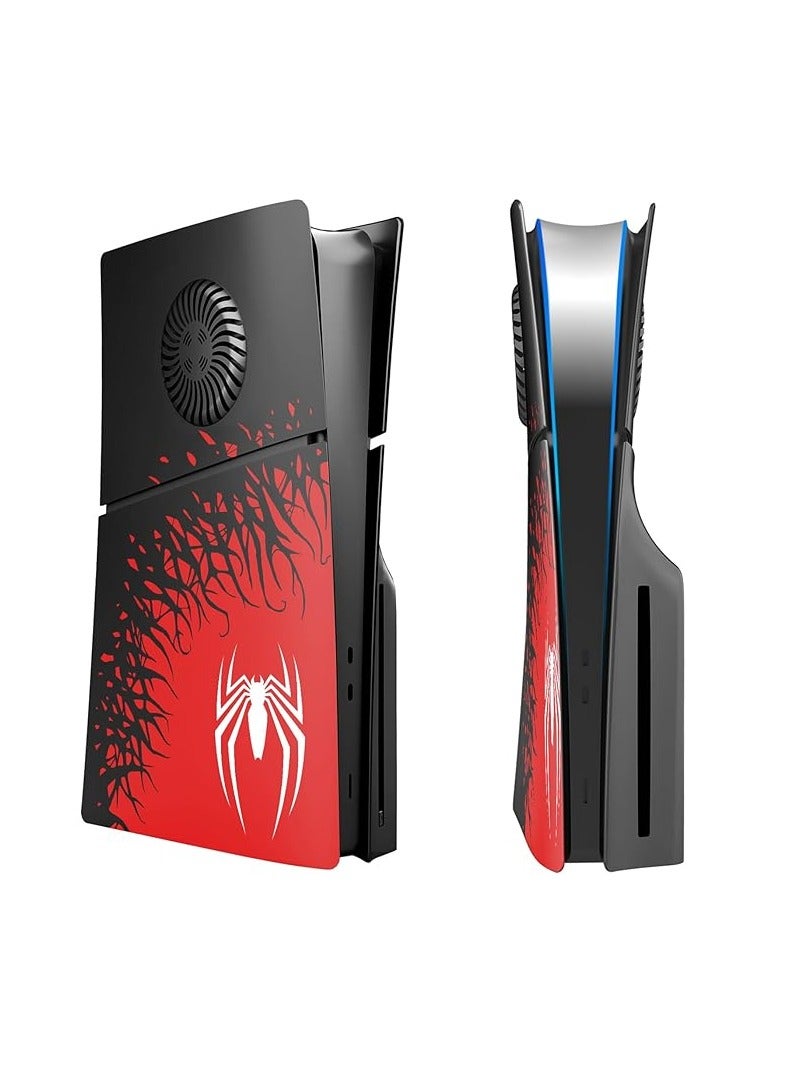 غطاء لوحة وحدة التحكم للوجه من بلاي ستيشن، غطاء حماية لجهاز PS5 Slim (إصدار القرص) - سبايدر - Image 1