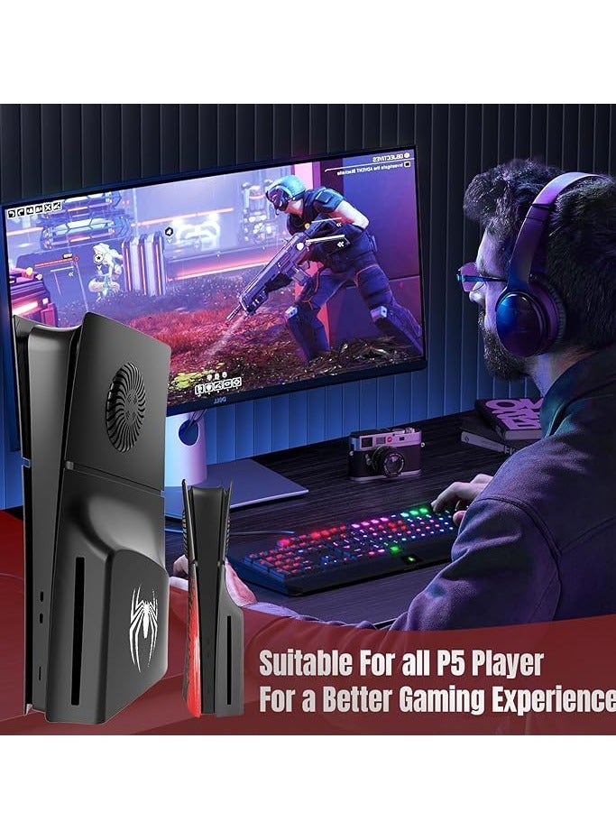 غطاء لوحة وحدة التحكم للوجه من بلاي ستيشن، غطاء حماية لجهاز PS5 Slim (إصدار القرص) - سبايدر - Image 4