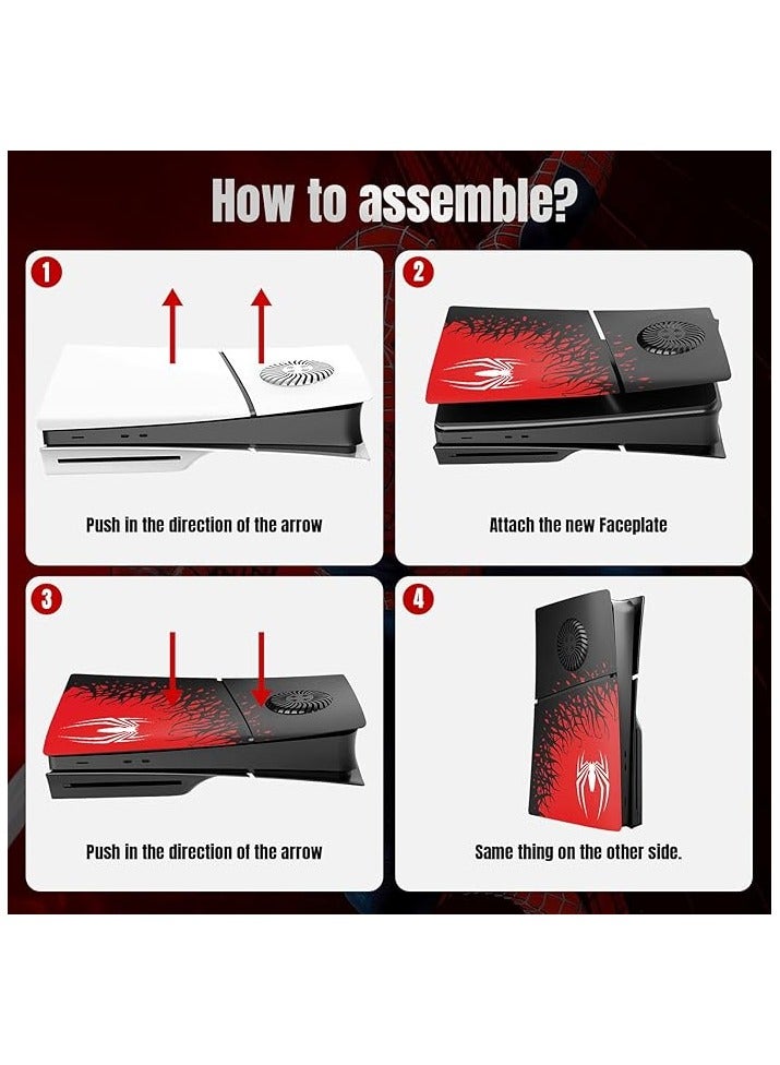 غطاء لوحة وحدة التحكم للوجه من بلاي ستيشن، غطاء حماية لجهاز PS5 Slim (إصدار القرص) - سبايدر - Image 5