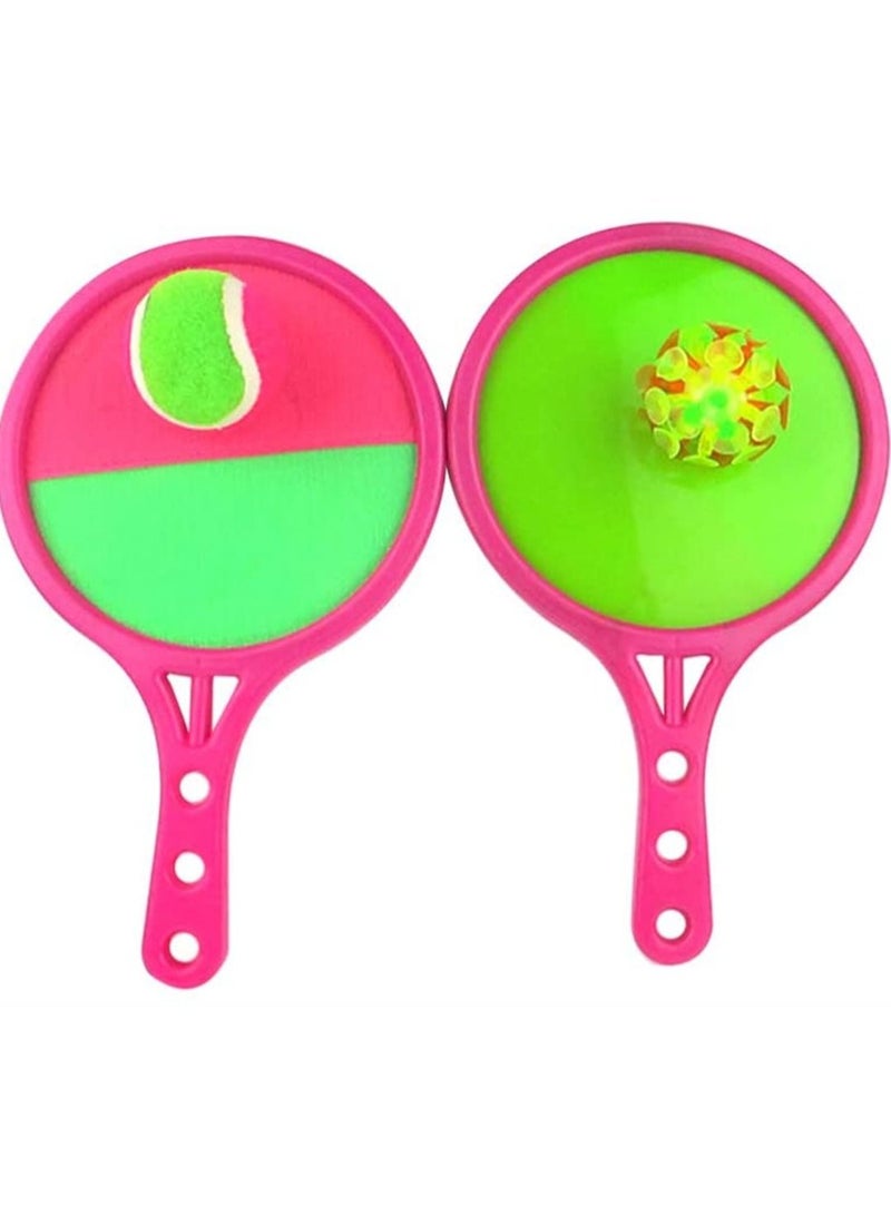 SYOSI Balls Game, Dual Side Toss Catch Disc Paddles Sports Ball Parent-Child Interactive Game for Adults Kids 2 Board, 2 Ball, Random Color - Image 1