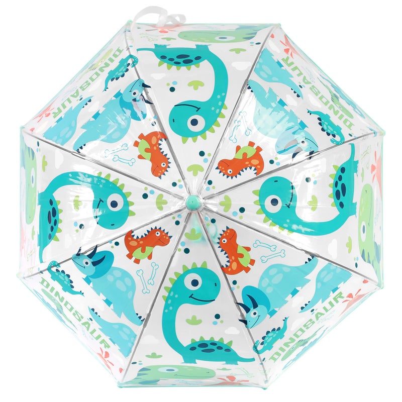 CYBYQ-Family Kids Clear Umbrellas for Rain,Safety Transparent Dome Bubble Umbrella Windproof for Toddler Boys Girls (Dinosaur) - Image 5