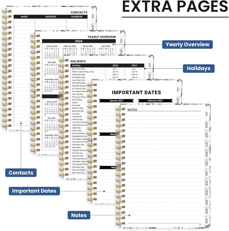 ZOTIA Planner 2026-2027, Monthly and Weekly Academic Planner July 2026 - June 2027, Hardcover Student Teacher Planning Agenda Calendar Book with Tabs, Perfect for Office School Supplies, A4 (8.5" x 11 - Image 5