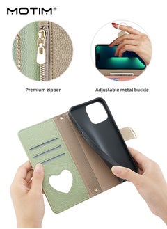 Motim iPhone 15 Case with Lanyard Strap and Card Holder, Protective Crossbody Wallet Leather Handbag Purse Protective Case with Kickstand, Make Up Mirror Cover Phone Case  - Image 3